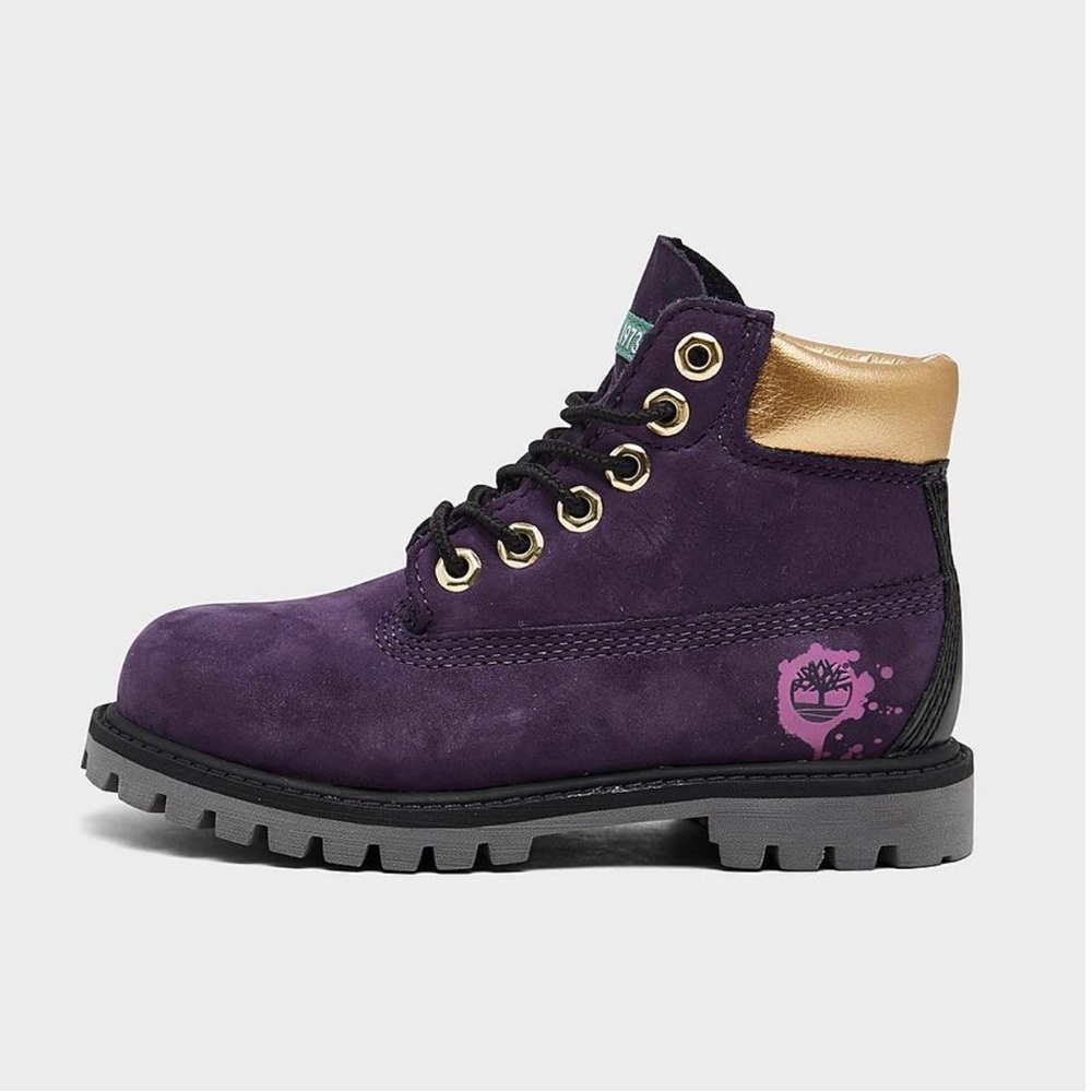 BRAND NEW! Toddler Purple & Gold Timberland Boots - Sz. 6